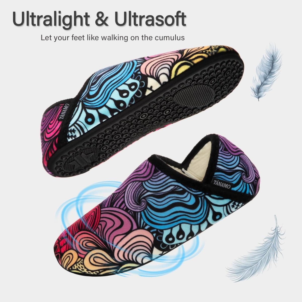 House Slippers for Women Men Indoor Barefoot Slippers Socks Furry Slip on House Shoes Cozy Comfy Slippers for Home Bedroom Travel Yoga - Love Salve 