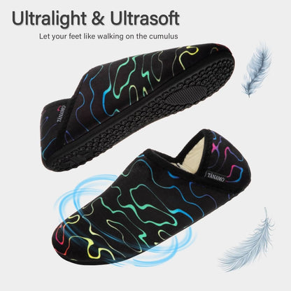 House Slippers for Women Men Indoor Barefoot Slippers Socks Furry Slip on House Shoes Cozy Comfy Slippers for Home Bedroom Travel Yoga - Love Salve 