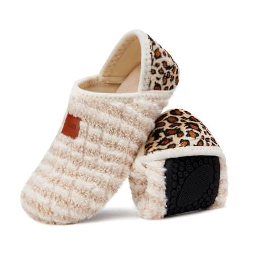 House Slippers for Women Men Indoor Barefoot Slippers Socks Furry Slip on House Shoes Cozy Comfy Slippers for Home Bedroom Travel Yoga - Love Salve 