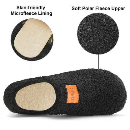 House Slippers for Women Men Indoor Barefoot Slippers Socks Furry Slip on House Shoes Cozy Comfy Slippers for Home Bedroom Travel Yoga - Love Salve 