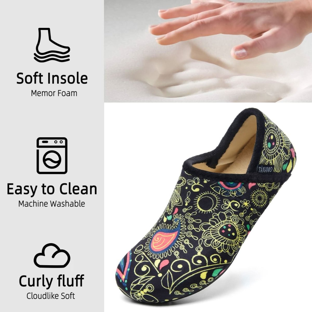 House Slippers for Women Men Indoor Barefoot Slippers Socks Furry Slip on House Shoes Cozy Comfy Slippers for Home Bedroom Travel Yoga - Love Salve 