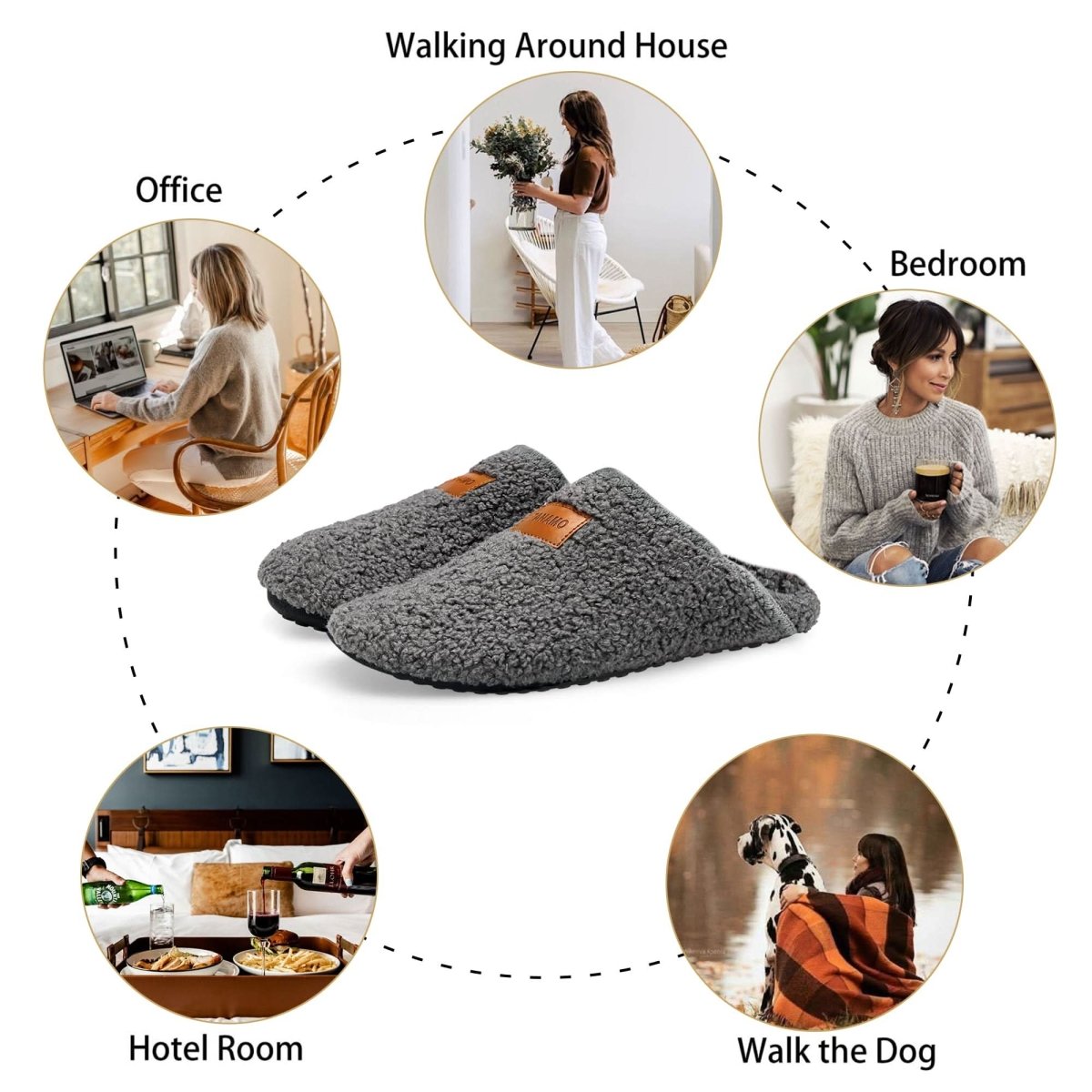 House Slippers for Women Men Indoor Barefoot Slippers Socks Furry Slip on House Shoes Cozy Comfy Slippers for Home Bedroom Travel Yoga - Love Salve 