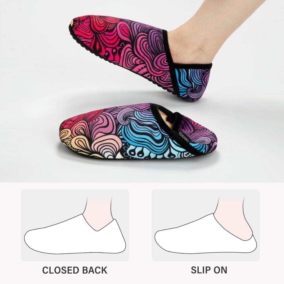 House Slippers for Women Men Indoor Barefoot Slippers Socks Furry Slip on House Shoes Cozy Comfy Slippers for Home Bedroom Travel Yoga - Love Salve 