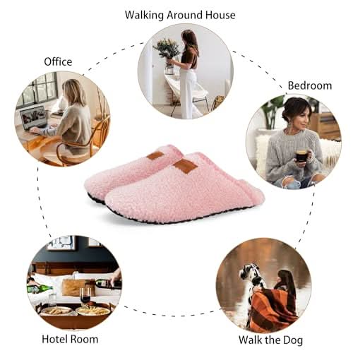 House Slippers for Women Men Indoor Barefoot Slippers Socks Furry Slip on House Shoes Cozy Comfy Slippers for Home Bedroom Travel Yoga - Love Salve 