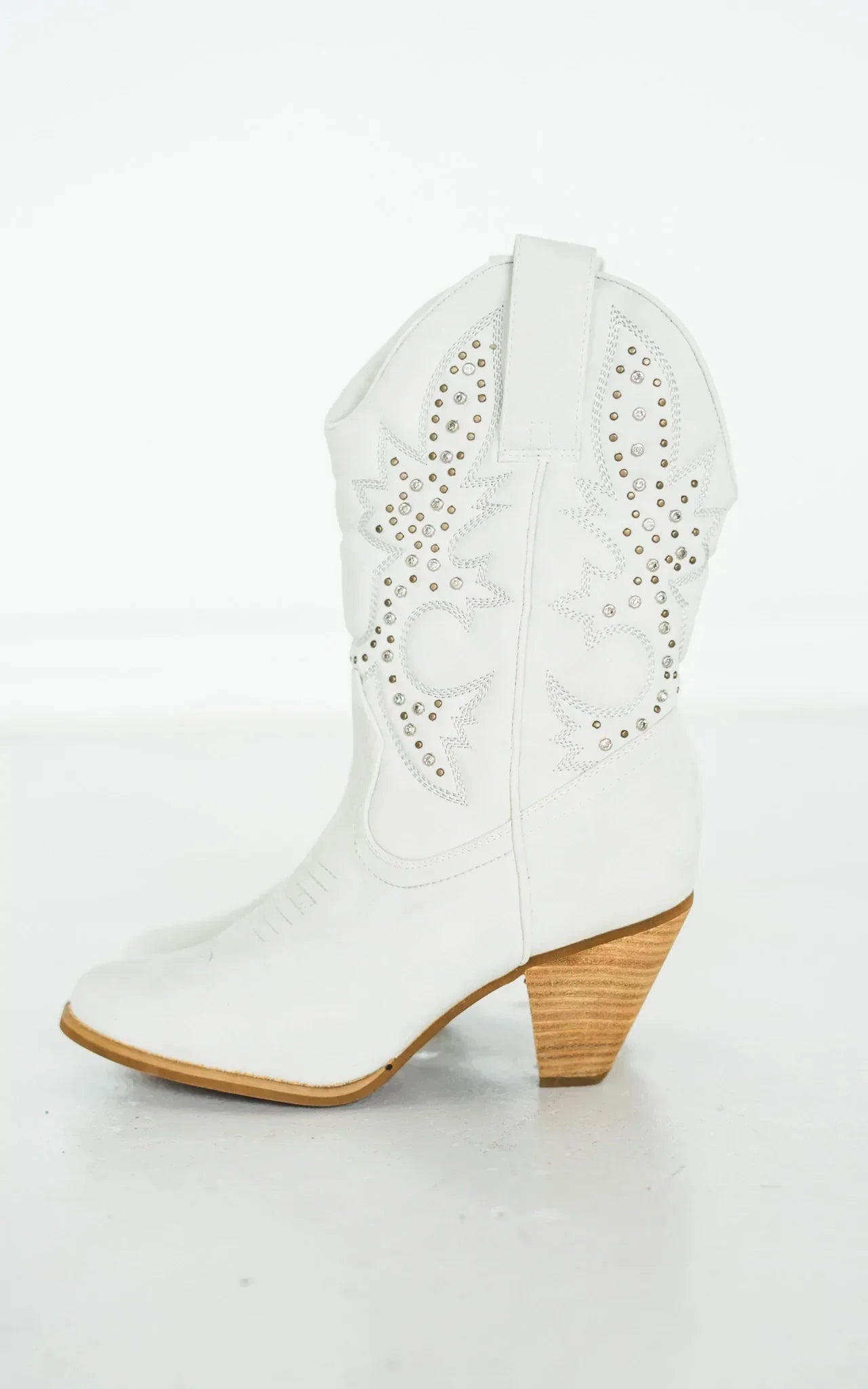 Houston Western Boots in White Naughty Monkey