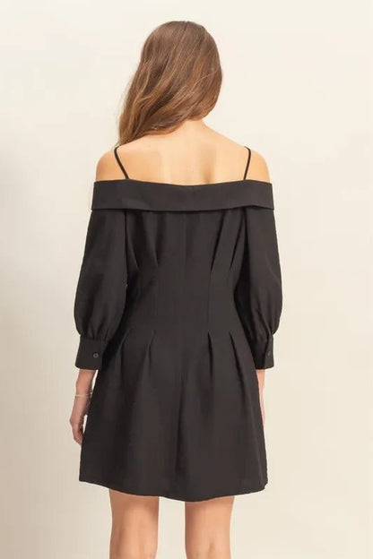 HYFVE Button Down Spaghetti Strap Mini Dress with Pockets - Love Salve