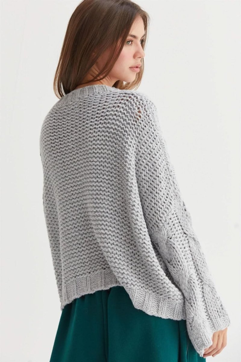 HYFVE Cable Knit V-Neck Sweater - Love Salve 