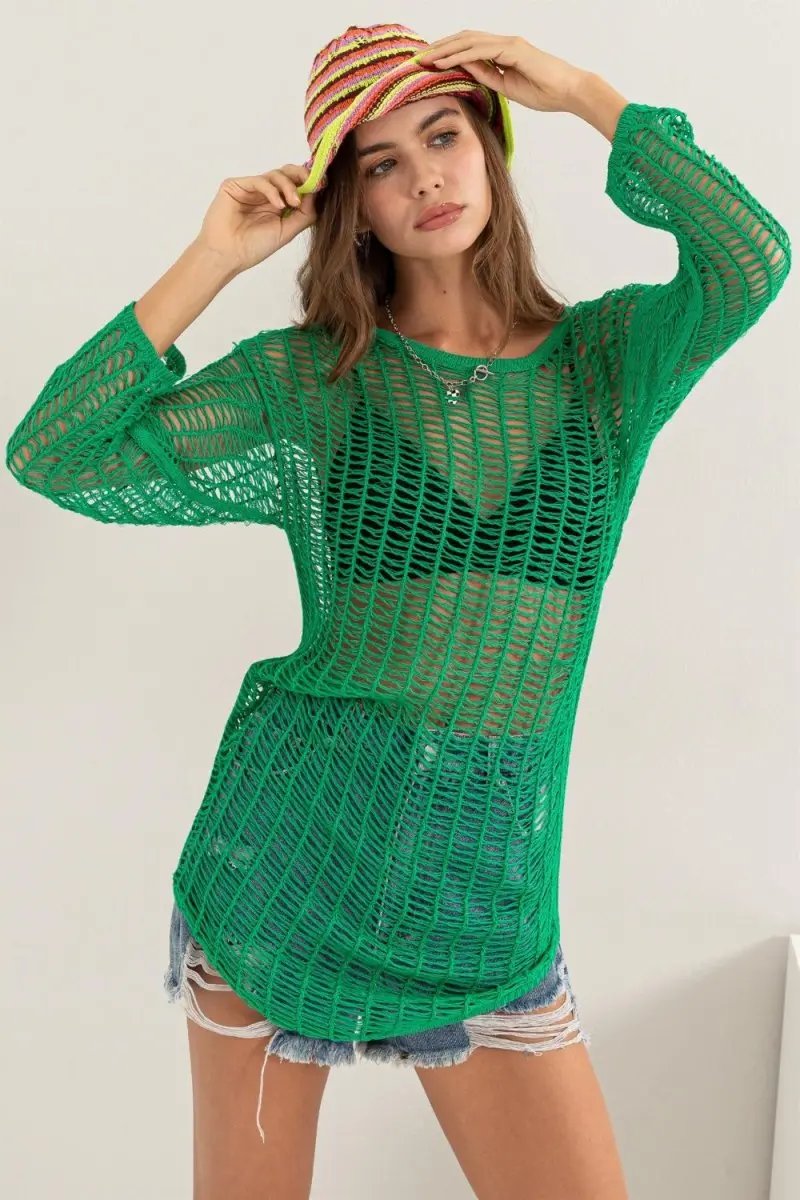 HYFVE Crochet Long Sleeve Cover Up for Bohemian Style - Love Salve 