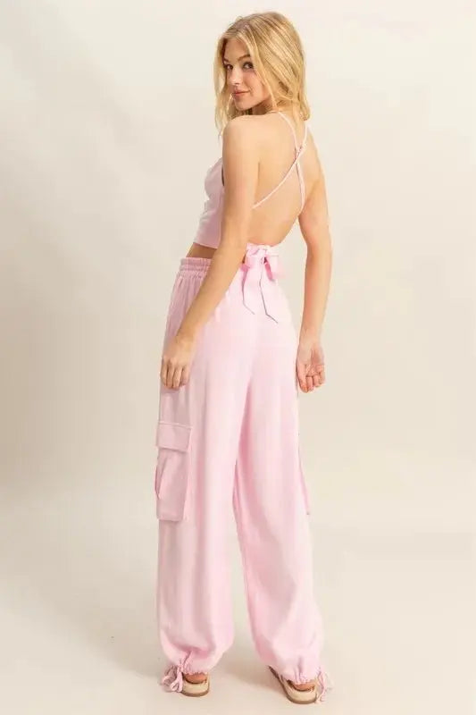 HYFVE Crop Top and Cargo Pants Set - Love Salve