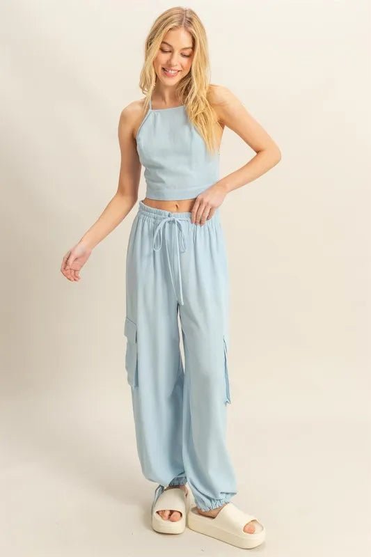 HYFVE Crop Top and Cargo Pants Set - Love Salve