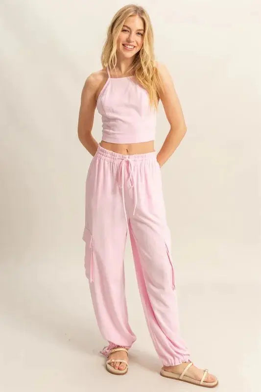 HYFVE Crop Top and Cargo Pants Set - Love Salve