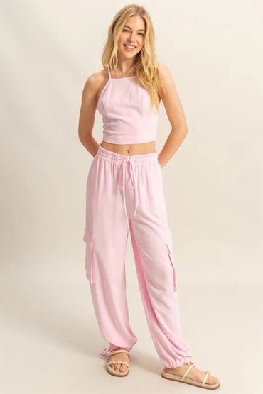 HYFVE Crop Top and Cargo Pants Set - Love Salve