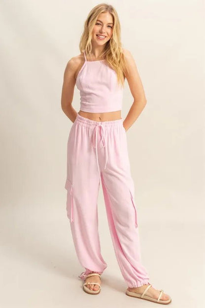 HYFVE Crop Top and Cargo Pants Set - Love Salve
