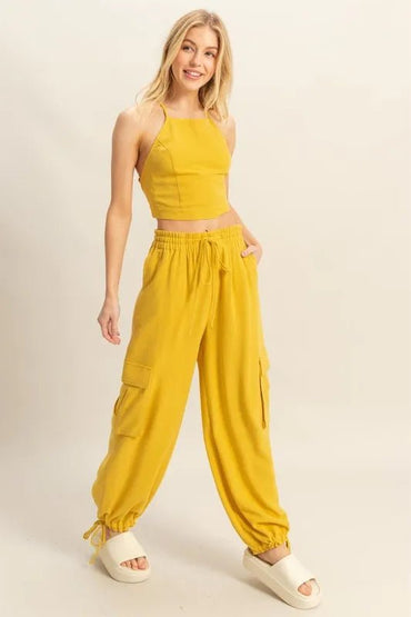 HYFVE Crop Top and Cargo Pants Set - Love Salve