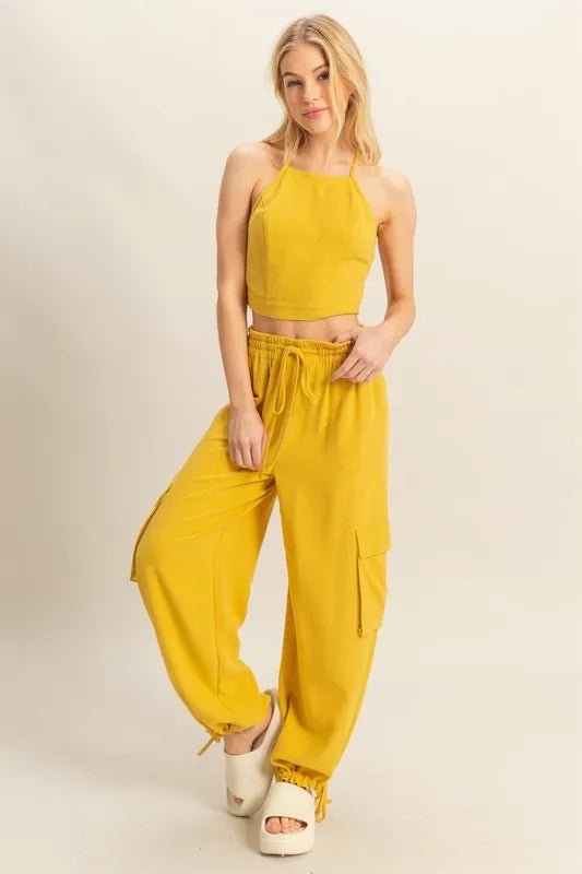HYFVE Crop Top and Cargo Pants Set - Love Salve
