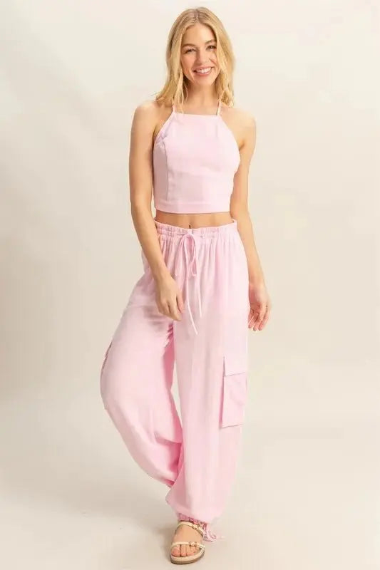 HYFVE Crop Top and Cargo Pants Set - Love Salve