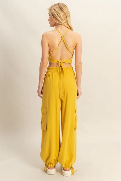 HYFVE Crop Top and Cargo Pants Set - Love Salve