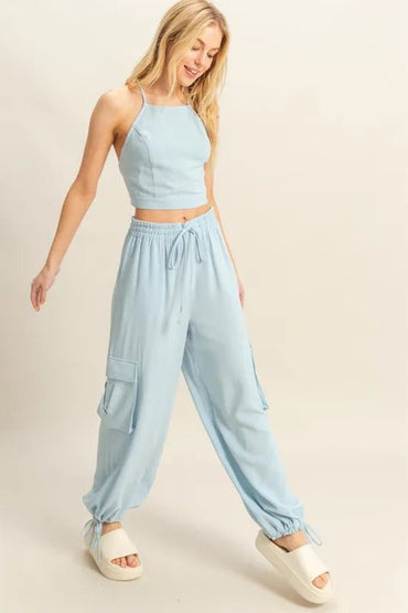 HYFVE Crop Top and Cargo Pants Set - Love Salve