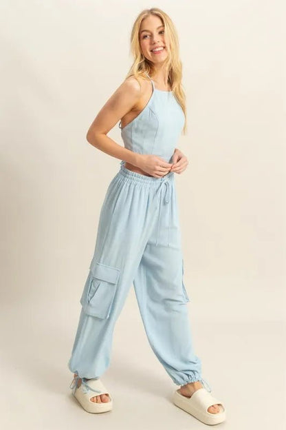 HYFVE Crop Top and Cargo Pants Set - Love Salve