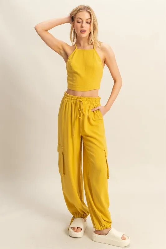 HYFVE Crop Top and Cargo Pants Set - Love Salve