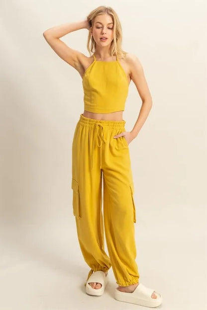 HYFVE Crop Top and Cargo Pants Set - Love Salve