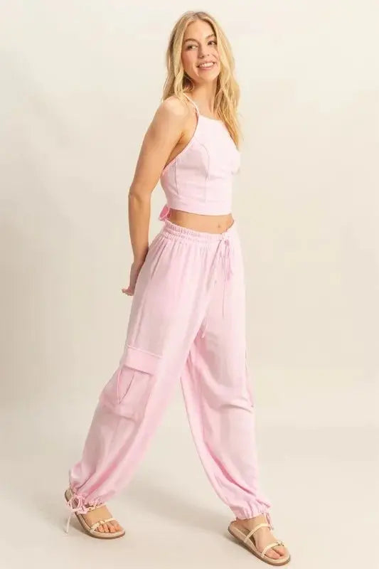 HYFVE Crop Top and Cargo Pants Set - Love Salve