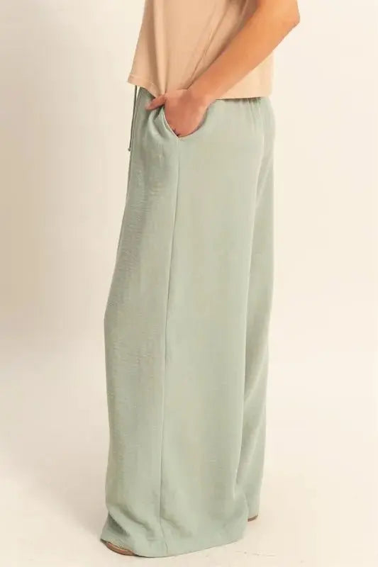 HYFVE Elasticized Waist Wide Leg Pants for Stylish Comfort - Love Salve 