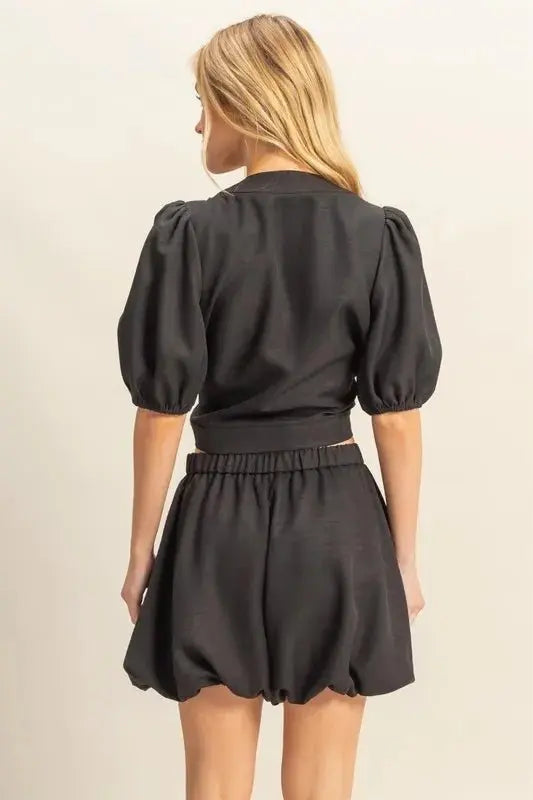 HYFVE Front Tie Top and Bubble Hem Shorts - Love Salve