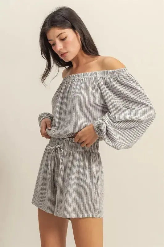 HYFVE Off Shoulder Top and Shorts Set - Love Salve