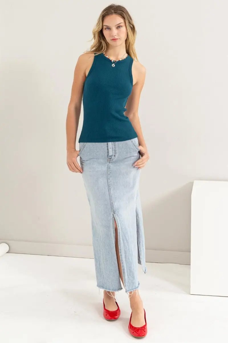 HYFVE Ribbed Round Neck Tank Top for Women Stylish Apparel - Love Salve 