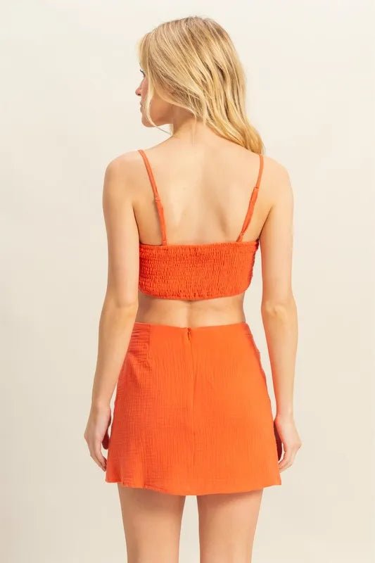 HYFVE Ruched Bra Top and Mini Skirt Set - Love Salve