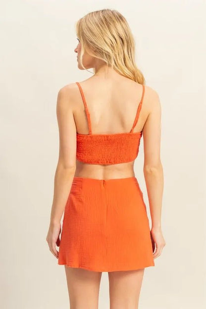 HYFVE Ruched Bra Top and Mini Skirt Set - Love Salve