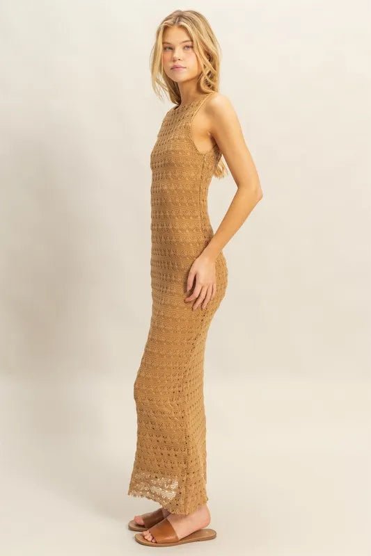 HYFVE Sleeveless Crochet Open Back Maxi Dress for Summer - Love Salve 