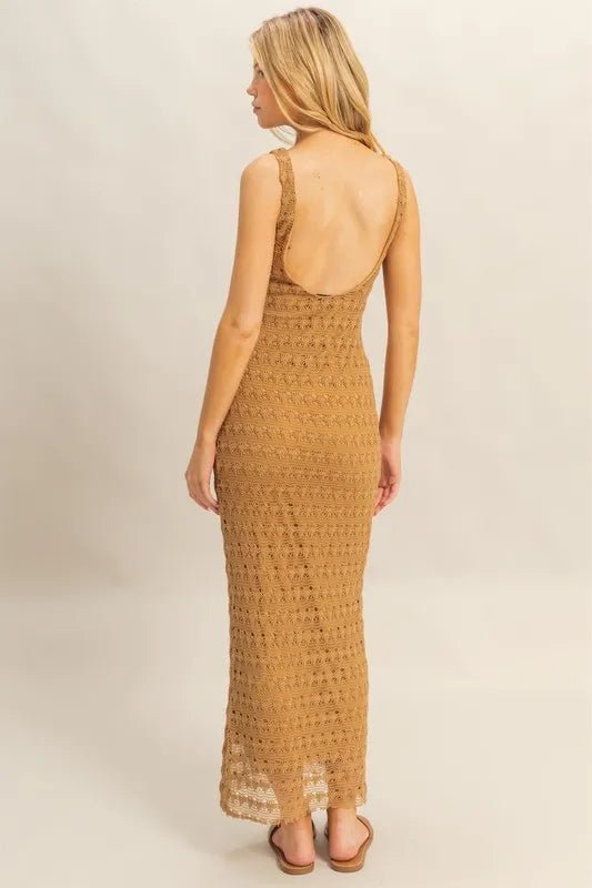 HYFVE Sleeveless Crochet Open Back Maxi Dress for Summer - Love Salve 