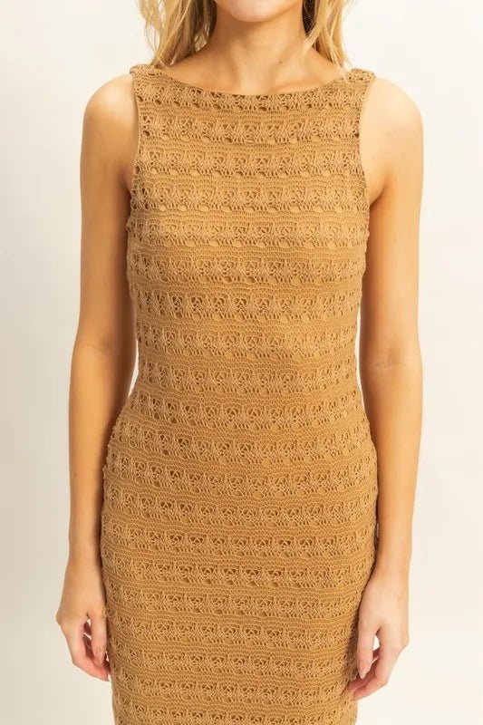 HYFVE Sleeveless Crochet Open Back Maxi Dress for Summer - Love Salve 