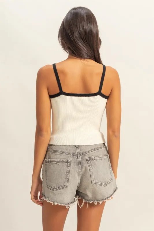 HYFVE Square Neck Ribbed Knit Cami for Chic Style - Love Salve 