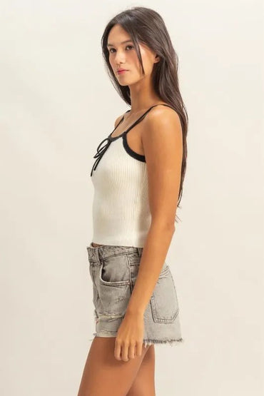 HYFVE Square Neck Ribbed Knit Cami for Chic Style - Love Salve 