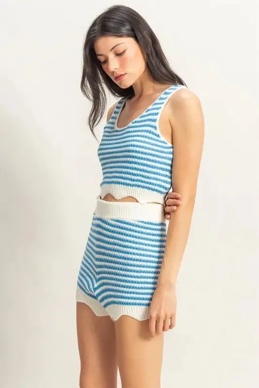 HYFVE Striped Cropped Tank and Shorts Set - Love Salve