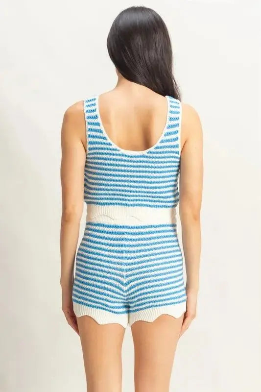 HYFVE Striped Cropped Tank and Shorts Set - Love Salve