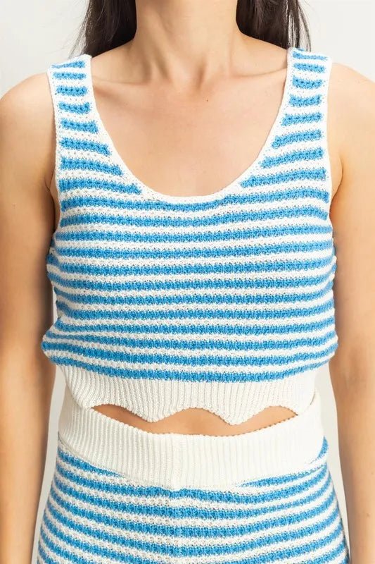 HYFVE Striped Cropped Tank and Shorts Set - Love Salve