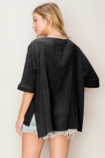 HYFVE V-Neck High-Low T-Shirt for Casual Chic Style - Love Salve 