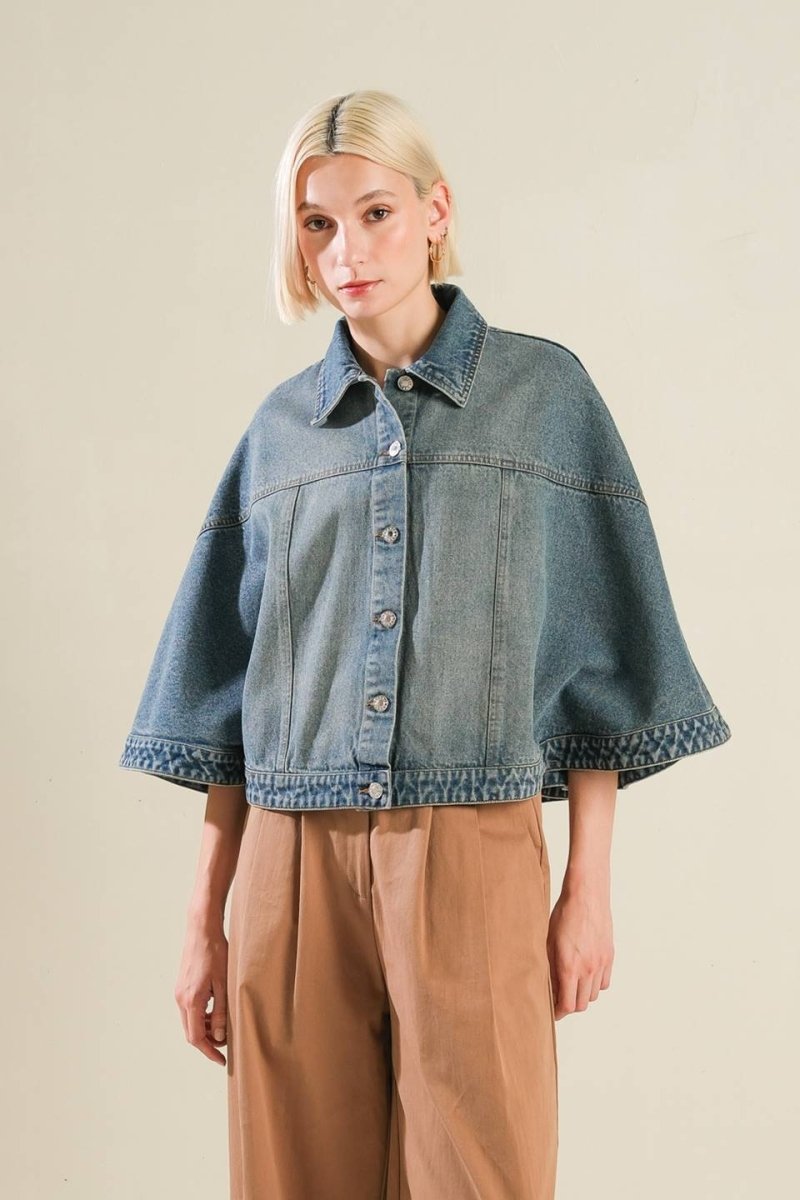I REMEMBER EVERYTHING DENIM CAPELET - Love Salve