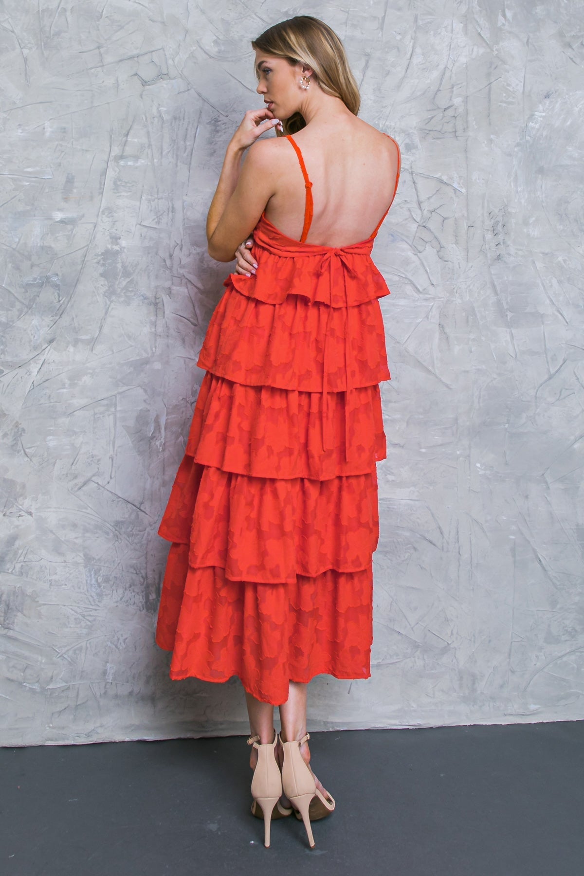 ISLAND AESTHETIC WOVEN MIDI DRESS Flying Tomato