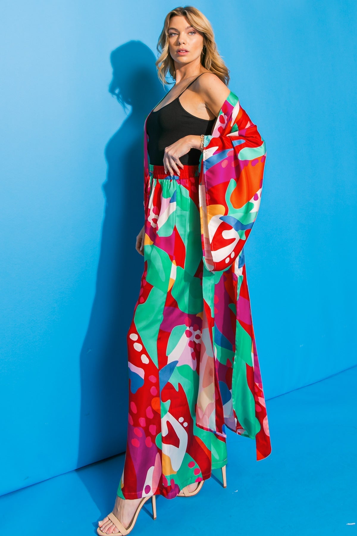 CANCUN GETAWAY SATIN MIDI KIMONO Flying Tomato