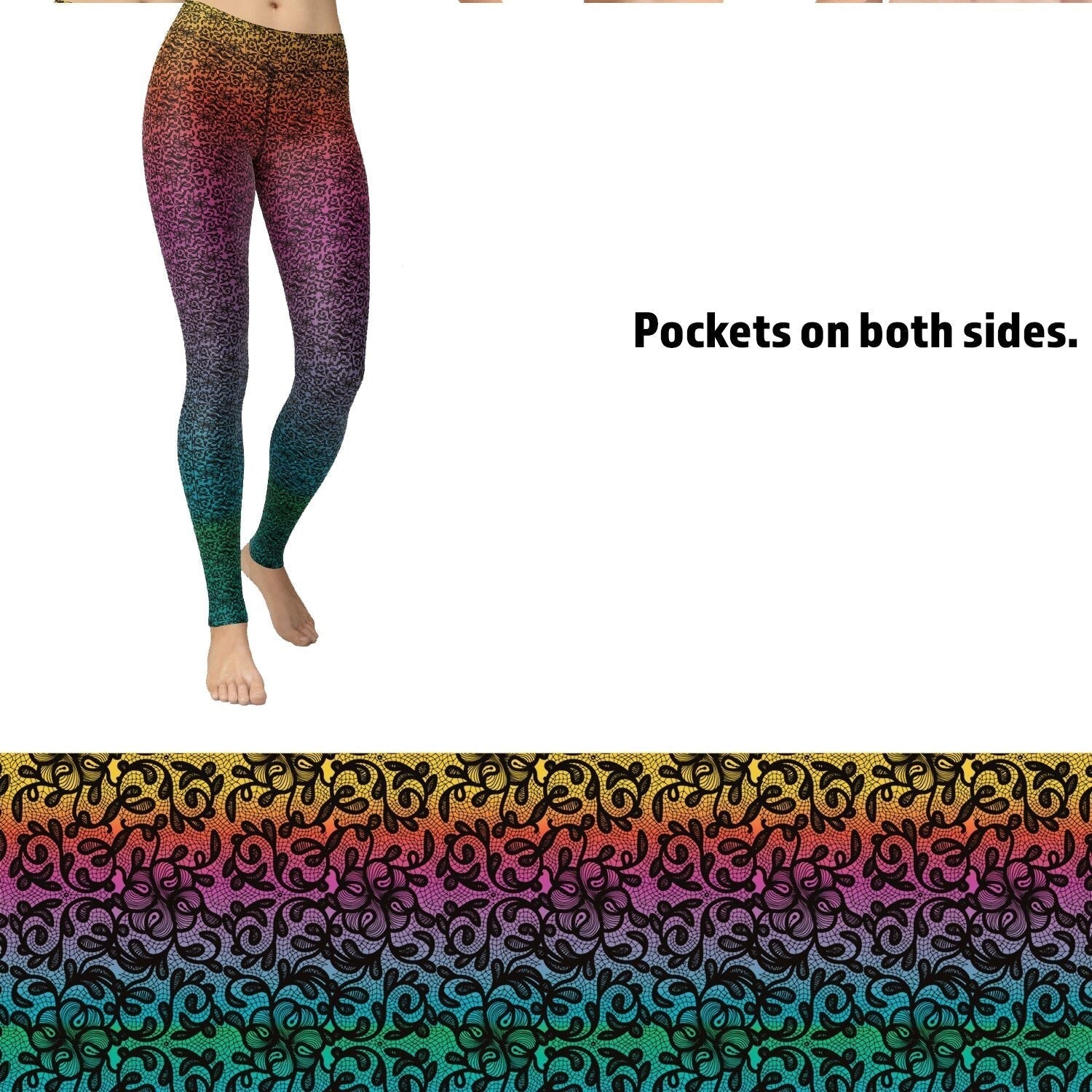 Ombre Rainbow Leggings with Pockets MM