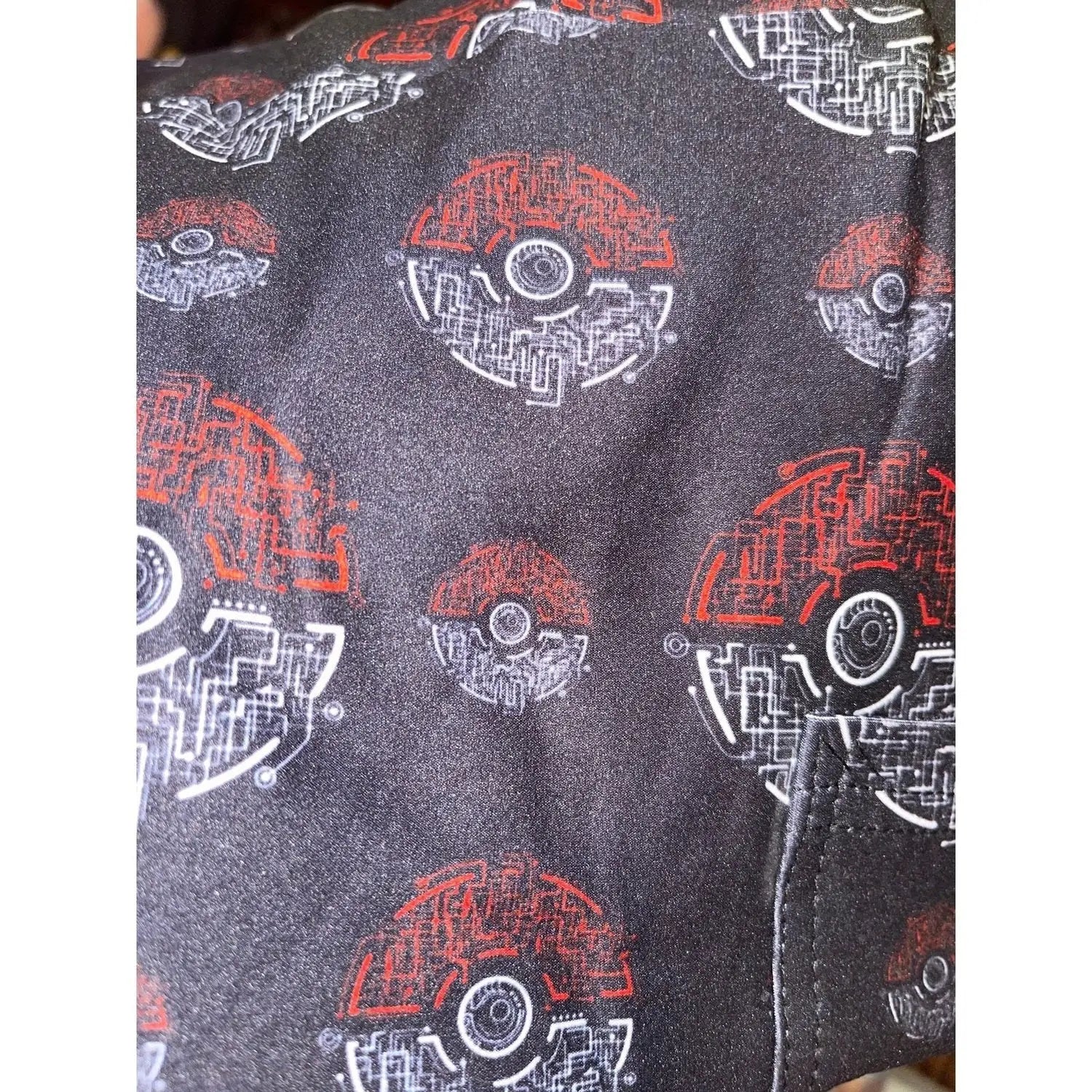 Athletic Leggings - Red White Ball Print with Pockets - Capri & Full - Alternate Angle