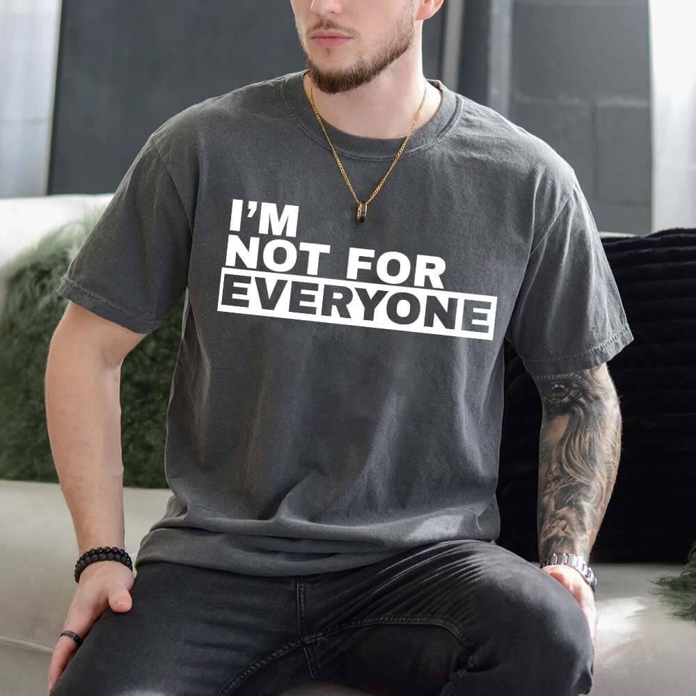 Adorb.co I'm Not For Everyone T-Shirt, close-up of the brand label, signifying quality and attention to detail.