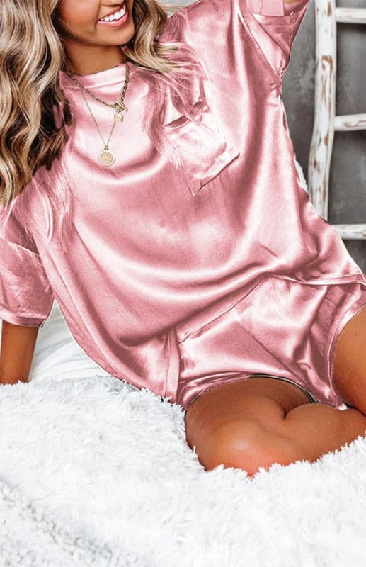 Elegant satin pajama set for women