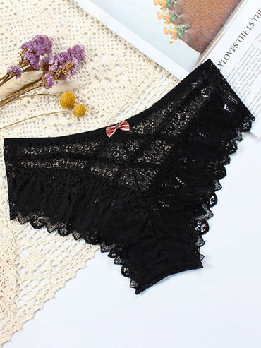 Chic high waist geometric nylon panties