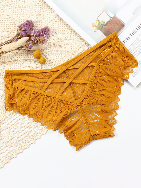 Chic high waist geometric nylon panties